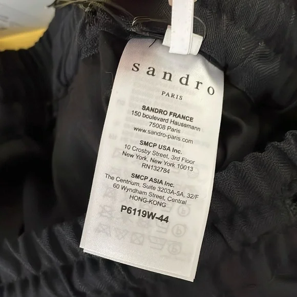 Sandro Black Dress Pants Elegant Straight-Cut Design - Picture 11 of 15